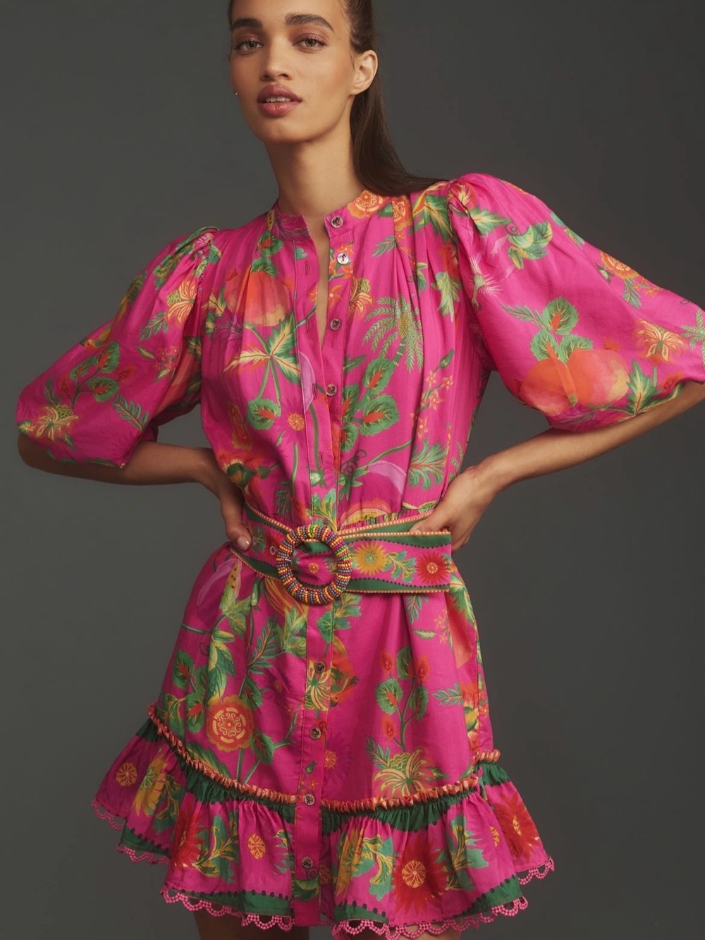 Farm Rio Delicate Fruit Garden Mini Dress,
 - NWT